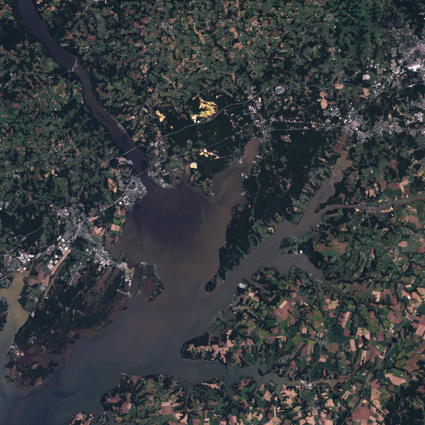 Susquehanna River entering Chesapeake Bay — NASA satellite image